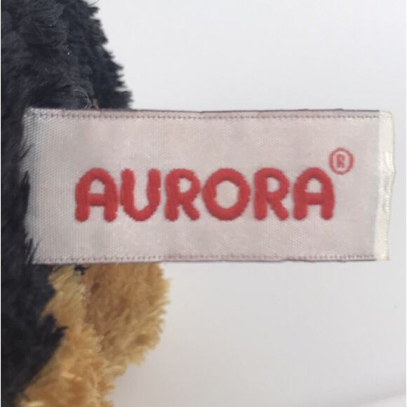 Aurora 12" Daschund Plush Black and Brown Tan Dog Stuffed Animal Toy - Picture 7 of 10